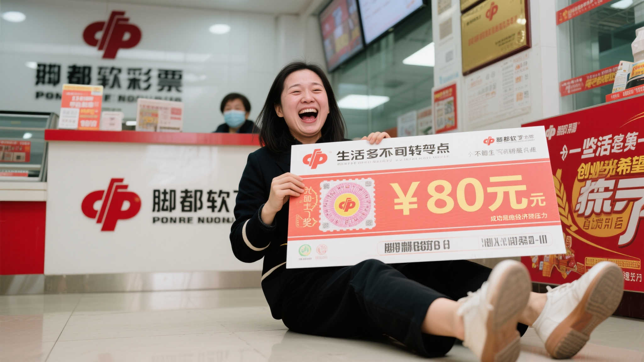 女子喜中福彩80万，创业困境迎转机，激动到腿软